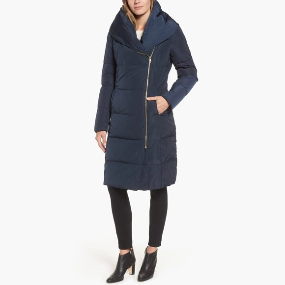 Navy Blue Down & Feather Coat Cole Haan - Picture 4 of 6